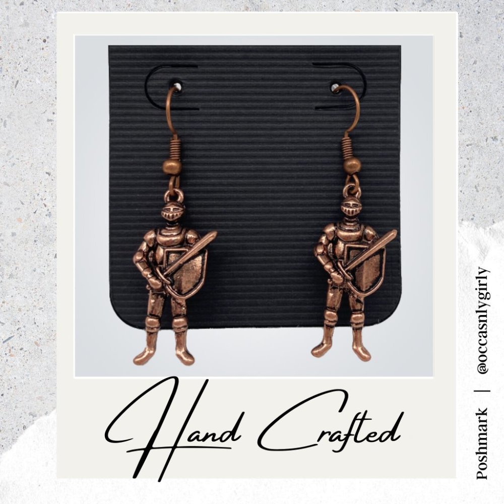 Copper Knight in Shining Armor Earrings